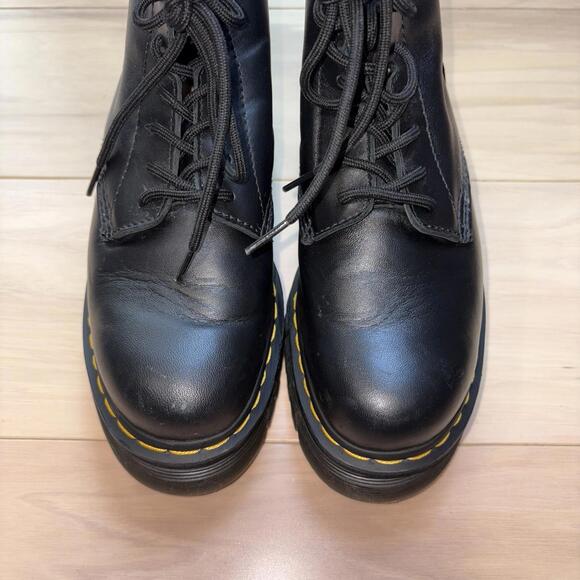 Dr Martens Audrick 8 Eye Platform Boots Black Leather Womens Size 8 Combat - Picture 5 of 8